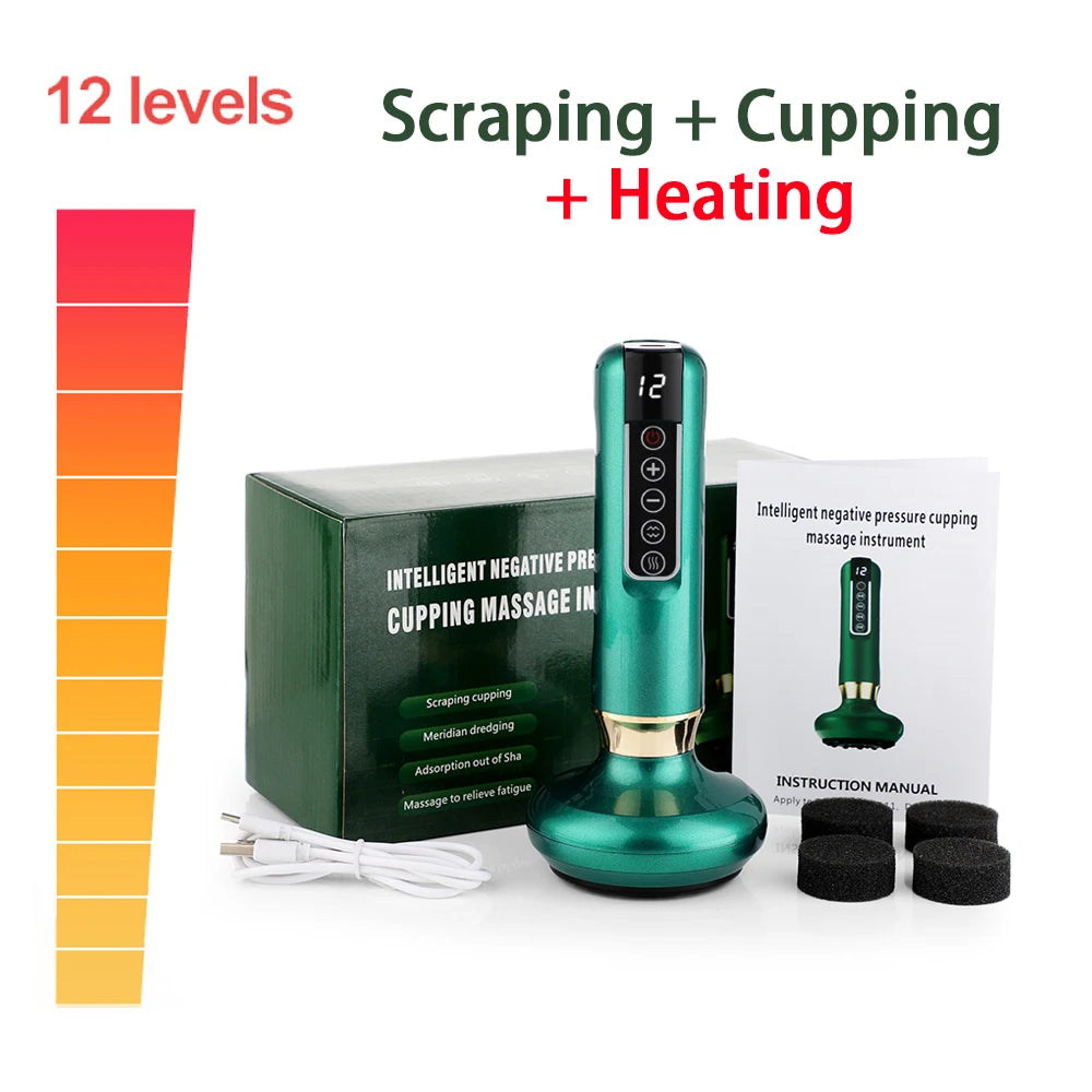 Intelligent Cupping Apparatus Rechargeable Magnetic Suction Body Massager for Cellulite Scraping and Cupping Massage Machine