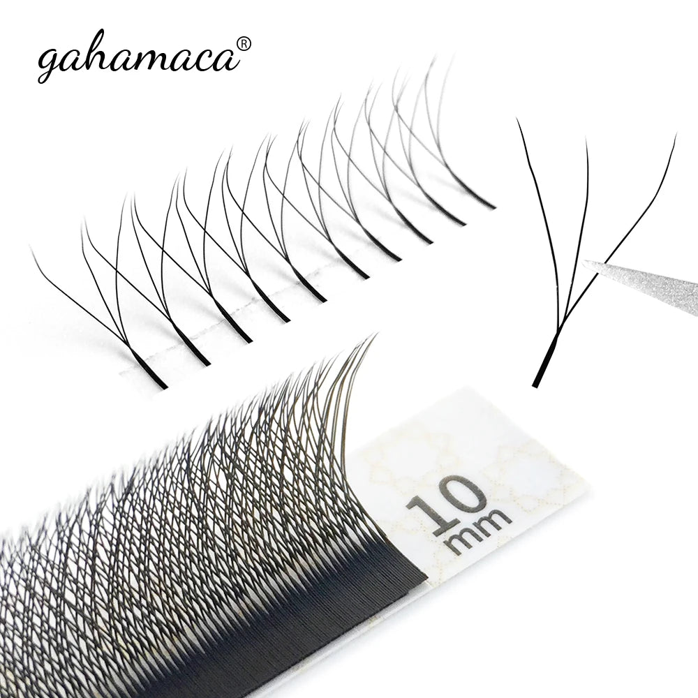 GAHAMACA 5D W Shape Lashes 3D 4D YY Eyelashes Extension Premade Volume Fans Natural Lashes Clover Professional Makeup