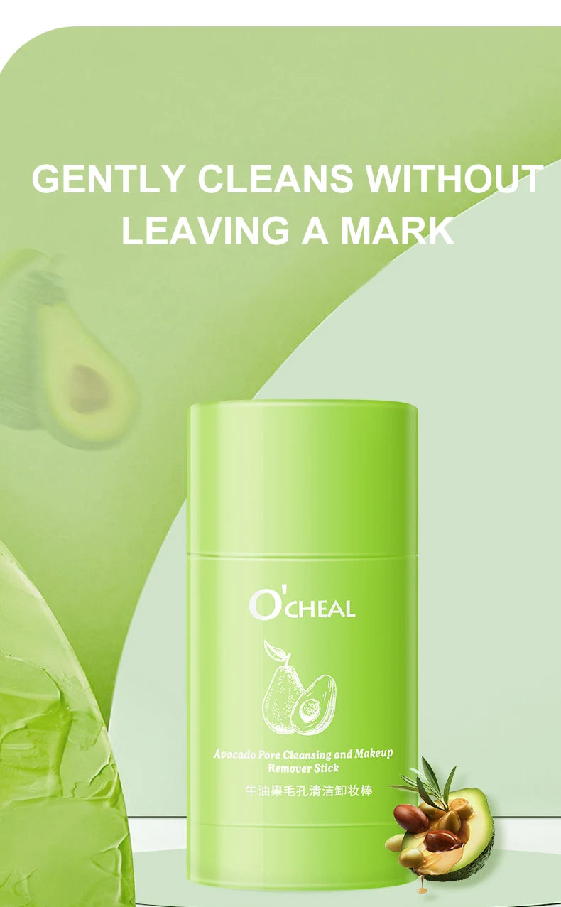 Ocheal Avocado Cleansing Makeup Remover Gel Stick Facial Eye Lip Orange Deep Cleaning Balm Cream Stick Clean Cleanser Skin Care