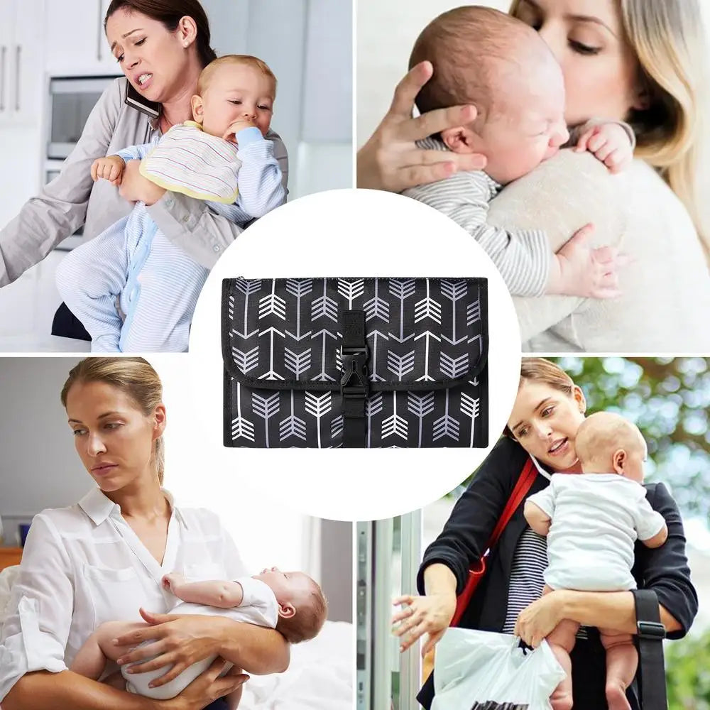 Portable Baby Changing Pad with Pockets Waterproof Travel Diaper Changing Station Kit for infant outdoor Gifts
