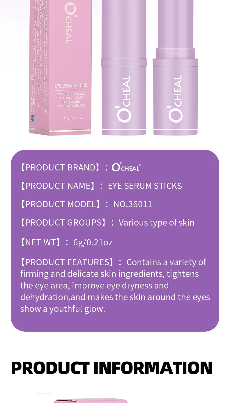 O‘cheal Eye Essence Stick Moisturizes Tightens Repair Firming Gel Lightening Dark Circles Eye Serum Fades Fine Lines Eye Care