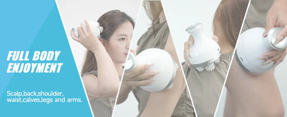 Electric Smart Head Massager Body Massage Neck Deep Tissue Kneading TYPE-C Wireless Waterproof Mini Scalp Massager  Stress Relax