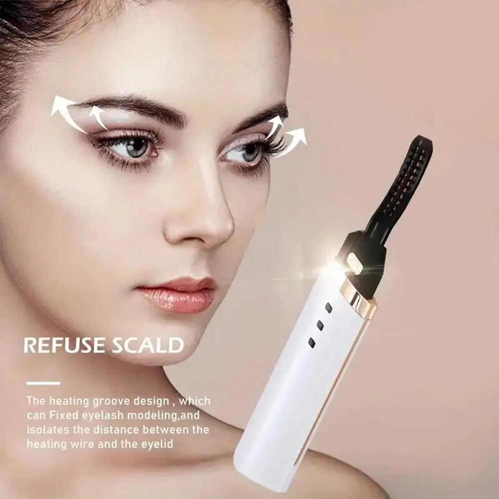 Electric Eyelash Curler USB Heated Electric Eye Lash Curlers Anti-scald Electric Eyelash Roller 10Seconds Heat Up, 3Temp Setting