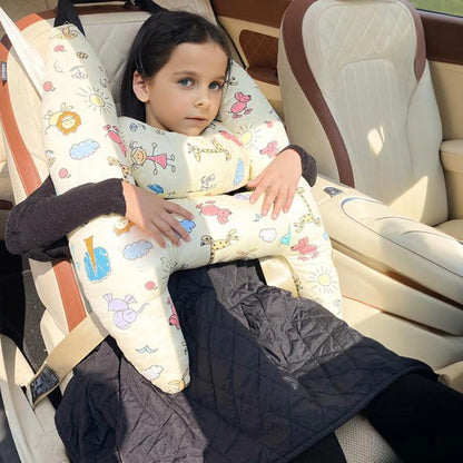 Car Sleeping Safety H-Shape Travel Pillow Car Travel Head Pillow Support Kid and Adult Cushion for Auto Seat Safety Neck Pillows