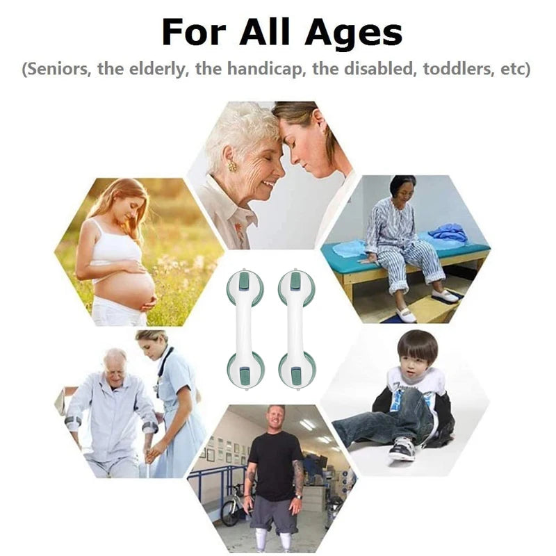 New Shower Handle Grab Bars Ultra Grip Dual Locking Safety Suction Cups Helping Handle Anti Slip Support for Toilet Bathroom