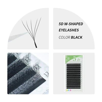 GAHAMACA 5D W Shape Lashes 3D 4D YY Eyelashes Extension Premade Volume Fans Natural Lashes Clover Professional Makeup