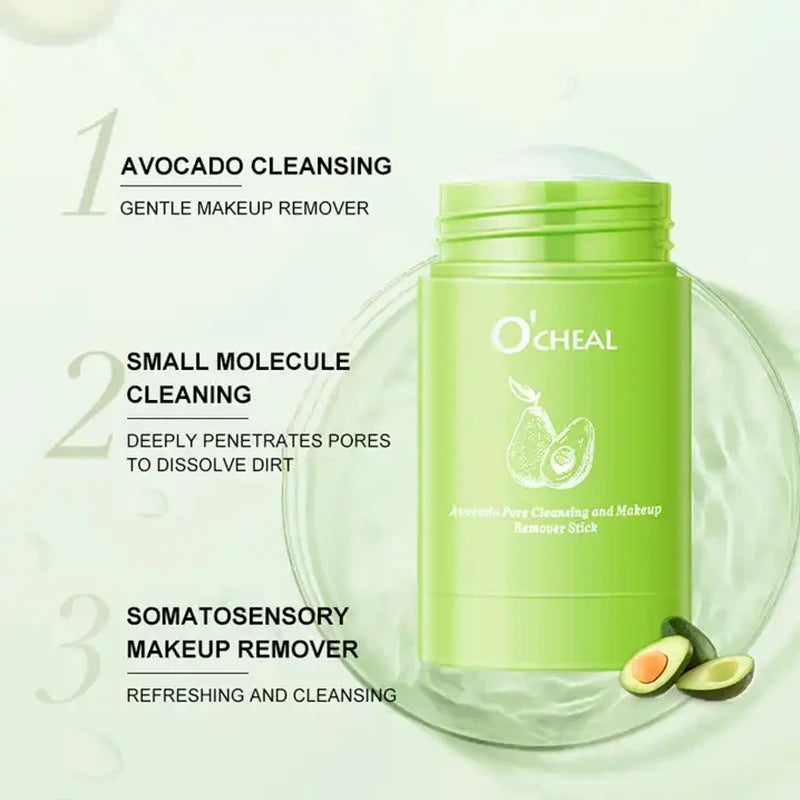 Ocheal Avocado Cleansing Makeup Remover Gel Stick Facial Eye Lip Orange Deep Cleaning Balm Cream Stick Clean Cleanser Skin Care