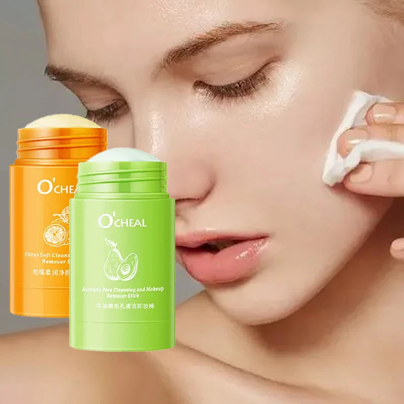 Ocheal Avocado Cleansing Makeup Remover Gel Stick Facial Eye Lip Orange Deep Cleaning Balm Cream Stick Clean Cleanser Skin Care