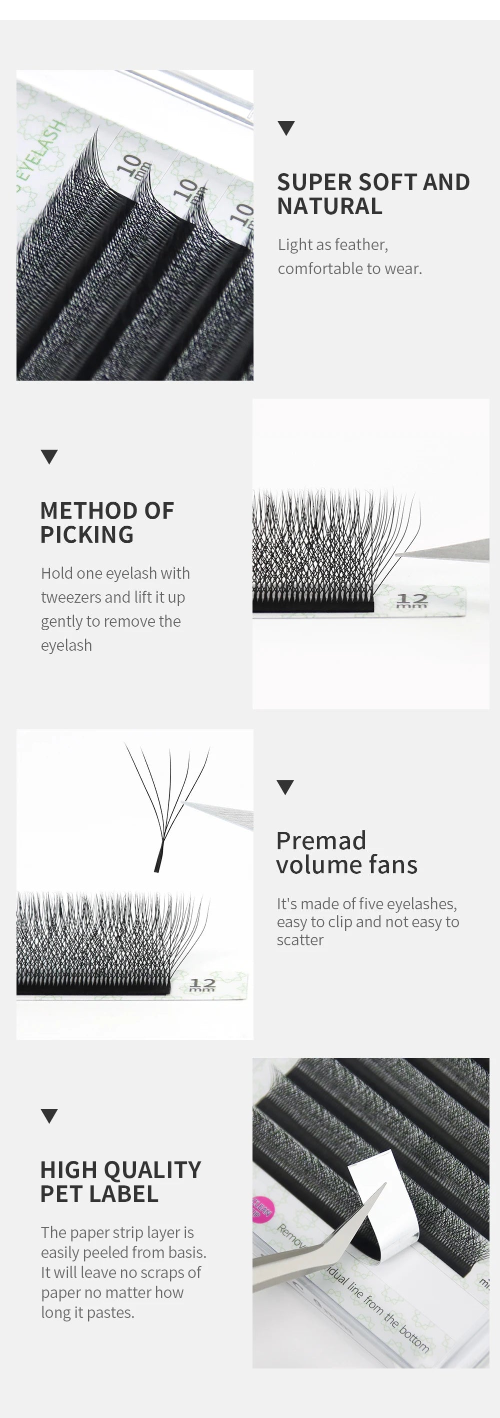 GAHAMACA 5D W Shape Lashes 3D 4D YY Eyelashes Extension Premade Volume Fans Natural Lashes Clover Professional Makeup