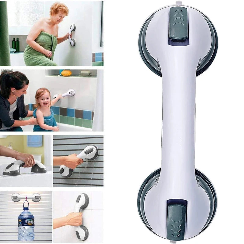 New Shower Handle Grab Bars Ultra Grip Dual Locking Safety Suction Cups Helping Handle Anti Slip Support for Toilet Bathroom