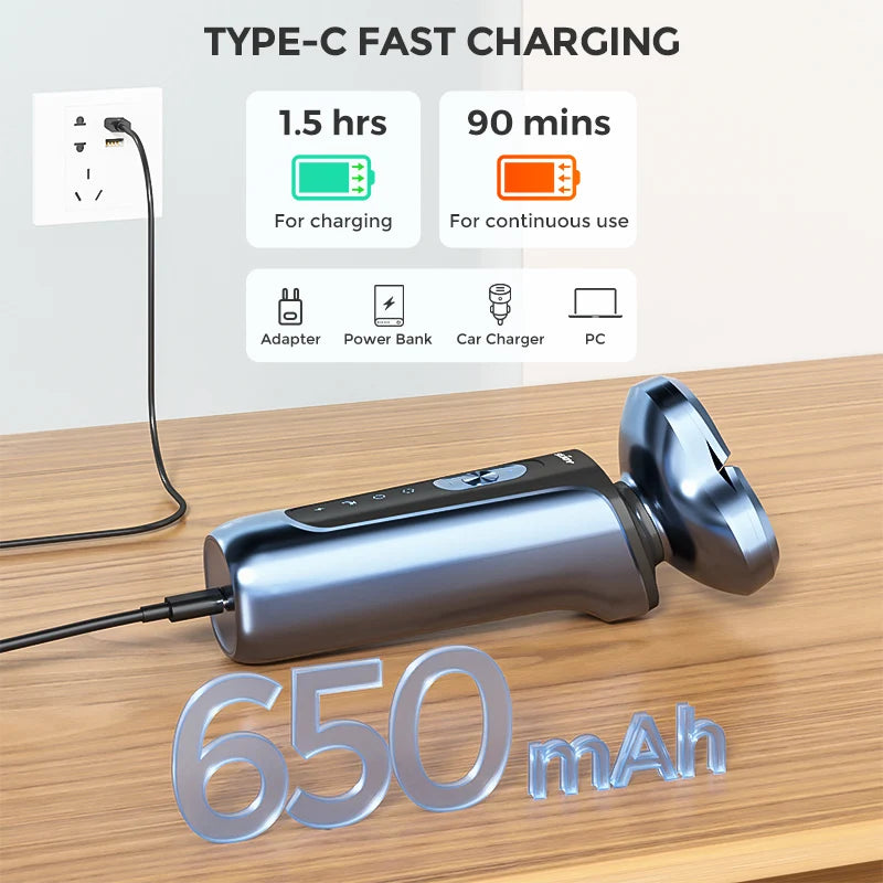 SEJOY Electric Shaver for Men,Hair Trimmer,Nose Hair Scissors,Facial Cleanser, Facial Massager Rechargeable Shaving Machine