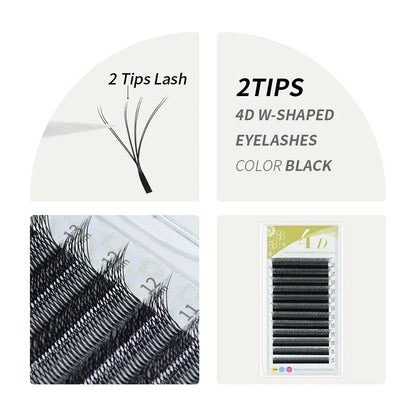 GAHAMACA 5D W Shape Lashes 3D 4D YY Eyelashes Extension Premade Volume Fans Natural Lashes Clover Professional Makeup