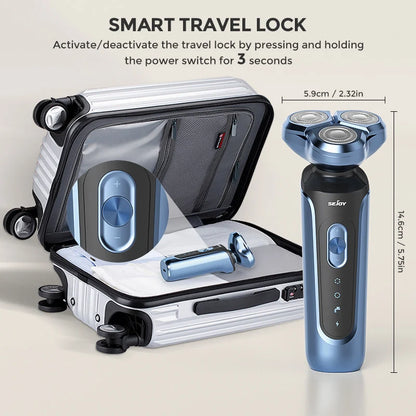 SEJOY Electric Shaver for Men,Hair Trimmer,Nose Hair Scissors,Facial Cleanser, Facial Massager Rechargeable Shaving Machine