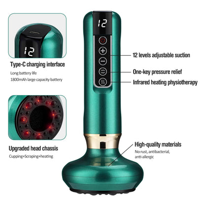 Intelligent Cupping Apparatus Rechargeable Magnetic Suction Body Massager for Cellulite Scraping and Cupping Massage Machine