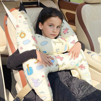 Car Sleeping Safety H-Shape Travel Pillow Car Travel Head Pillow Support Kid and Adult Cushion for Auto Seat Safety Neck Pillows