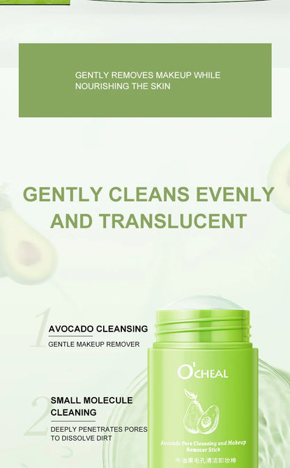 Ocheal Avocado Cleansing Makeup Remover Gel Stick Facial Eye Lip Orange Deep Cleaning Balm Cream Stick Clean Cleanser Skin Care