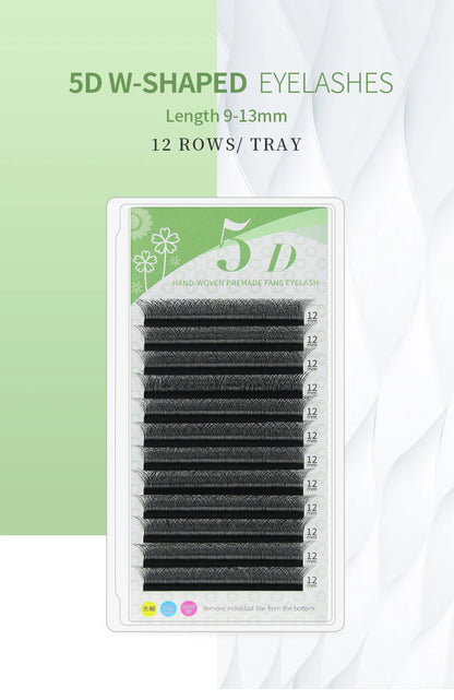 GAHAMACA 5D W Shape Lashes 3D 4D YY Eyelashes Extension Premade Volume Fans Natural Lashes Clover Professional Makeup