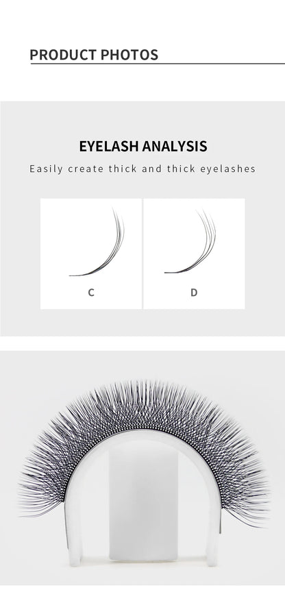 GAHAMACA 5D W Shape Lashes 3D 4D YY Eyelashes Extension Premade Volume Fans Natural Lashes Clover Professional Makeup