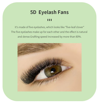 GAHAMACA 5D W Shape Lashes 3D 4D YY Eyelashes Extension Premade Volume Fans Natural Lashes Clover Professional Makeup