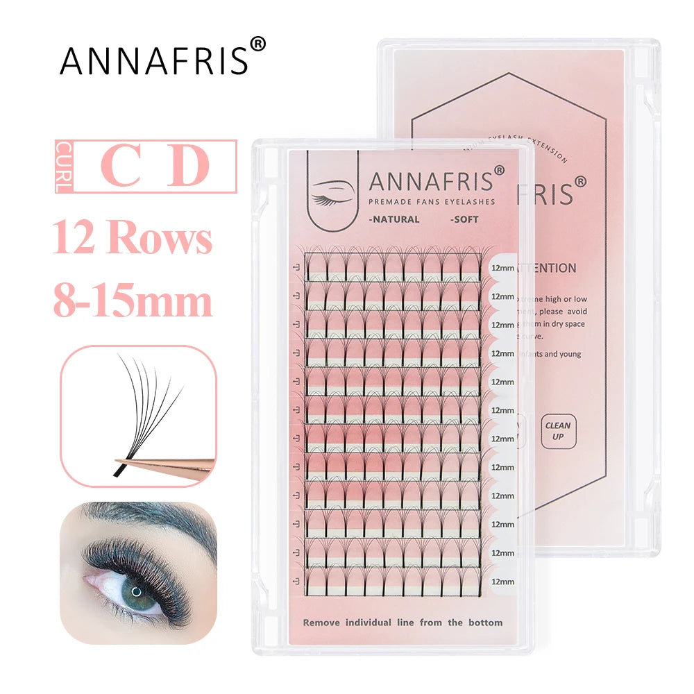 GAHAMACA 5D W Shape Lashes 3D 4D YY Eyelashes Extension Premade Volume Fans Natural Lashes Clover Professional Makeup