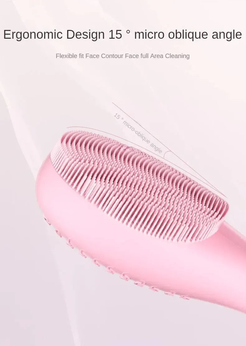 Electric Facial Cleansing Brush Deep Pore Cleaning Sonic Vibration Waterproof Acne Blackhead Remover Pore Cleaner Silicone
