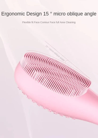 Electric Facial Cleansing Brush Deep Pore Cleaning Sonic Vibration Waterproof Acne Blackhead Remover Pore Cleaner Silicone