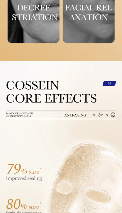 10PCS Collagen Anti Wrinkle Facial Mask Anti Aging Fade Fine Lines Firm Skin Moisturizing Brightening SkinCare Korean Cosmetics