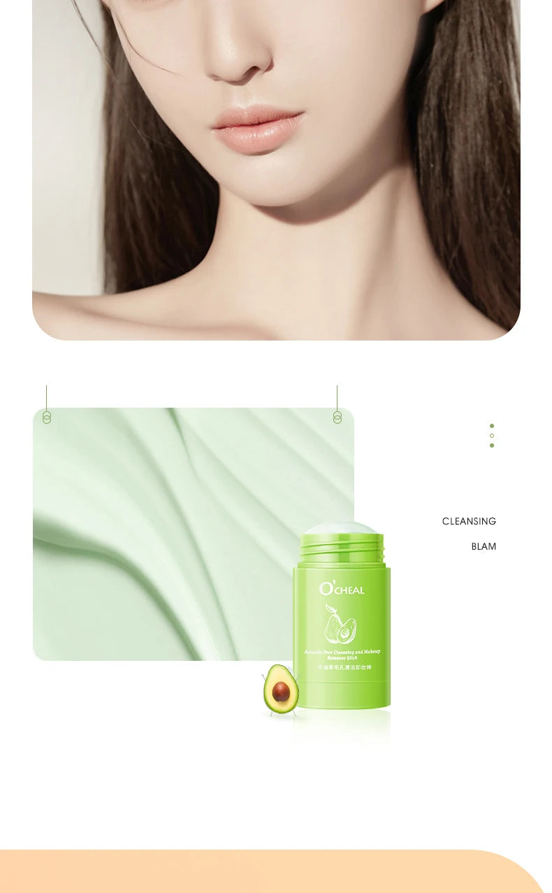 Ocheal Avocado Cleansing Makeup Remover Gel Stick Facial Eye Lip Orange Deep Cleaning Balm Cream Stick Clean Cleanser Skin Care