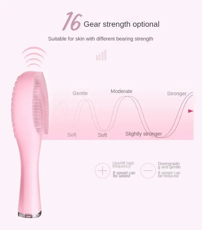 Electric Facial Cleansing Brush Deep Pore Cleaning Sonic Vibration Waterproof Acne Blackhead Remover Pore Cleaner Silicone