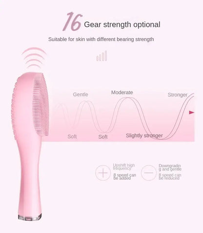 Electric Facial Cleansing Brush Deep Pore Cleaning Sonic Vibration Waterproof Acne Blackhead Remover Pore Cleaner Silicone