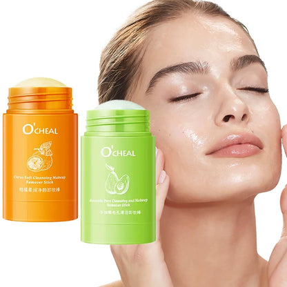 Ocheal Avocado Cleansing Makeup Remover Gel Stick Facial Eye Lip Orange Deep Cleaning Balm Cream Stick Clean Cleanser Skin Care