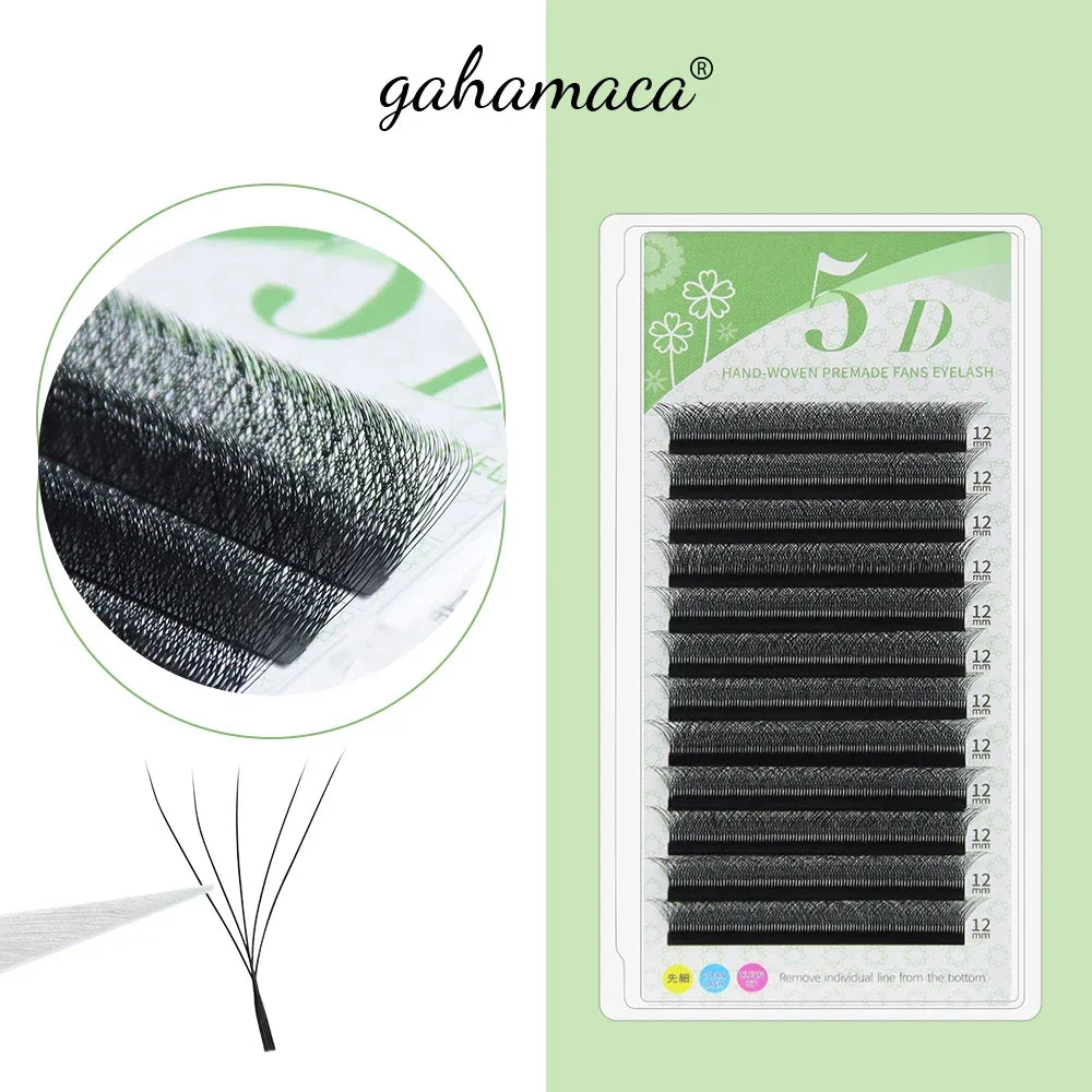 GAHAMACA 5D W Shape Lashes 3D 4D YY Eyelashes Extension Premade Volume Fans Natural Lashes Clover Professional Makeup
