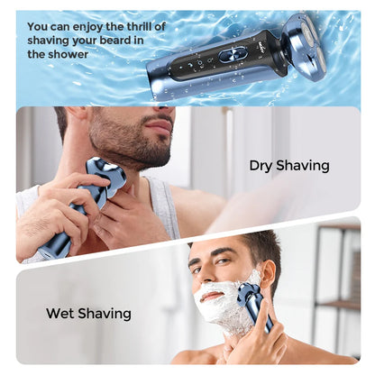 SEJOY Electric Shaver for Men,Hair Trimmer,Nose Hair Scissors,Facial Cleanser, Facial Massager Rechargeable Shaving Machine