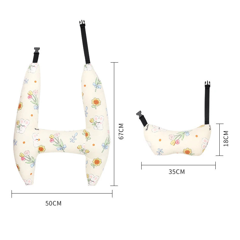 Car Sleeping Safety H-Shape Travel Pillow Car Travel Head Pillow Support Kid and Adult Cushion for Auto Seat Safety Neck Pillows