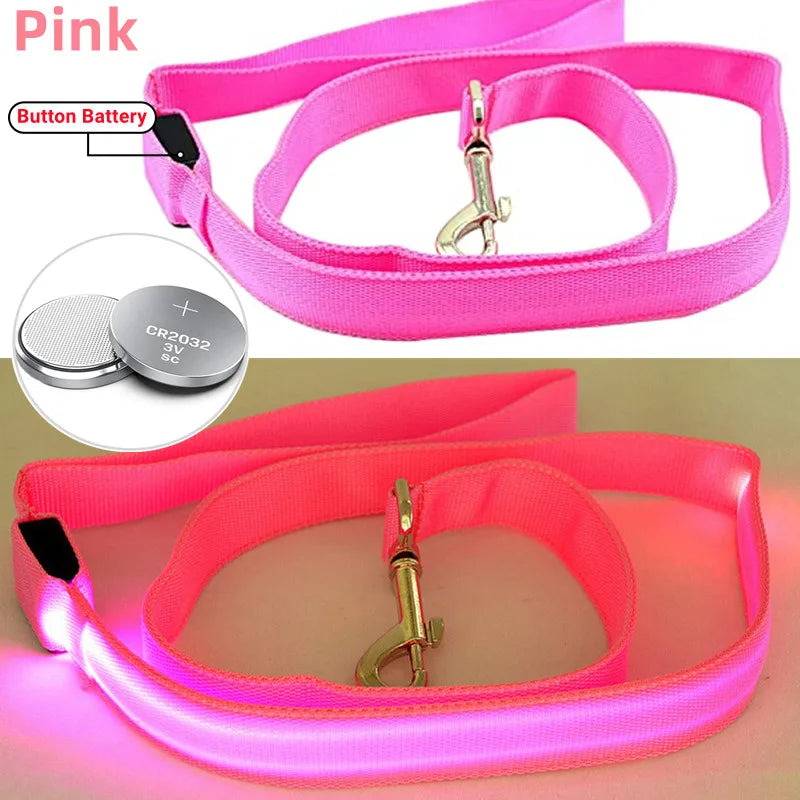 Led Pet Dog Leash Rope With Light Luminous  Lead Leash USB Charging for Dog Safety Flashing Glowing Collar Harness Accessories