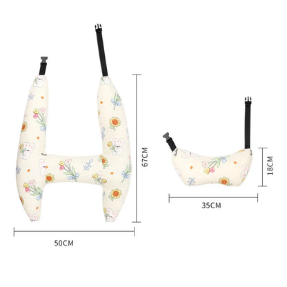 Car Sleeping Safety H-Shape Travel Pillow Car Travel Head Pillow Support Kid and Adult Cushion for Auto Seat Safety Neck Pillows